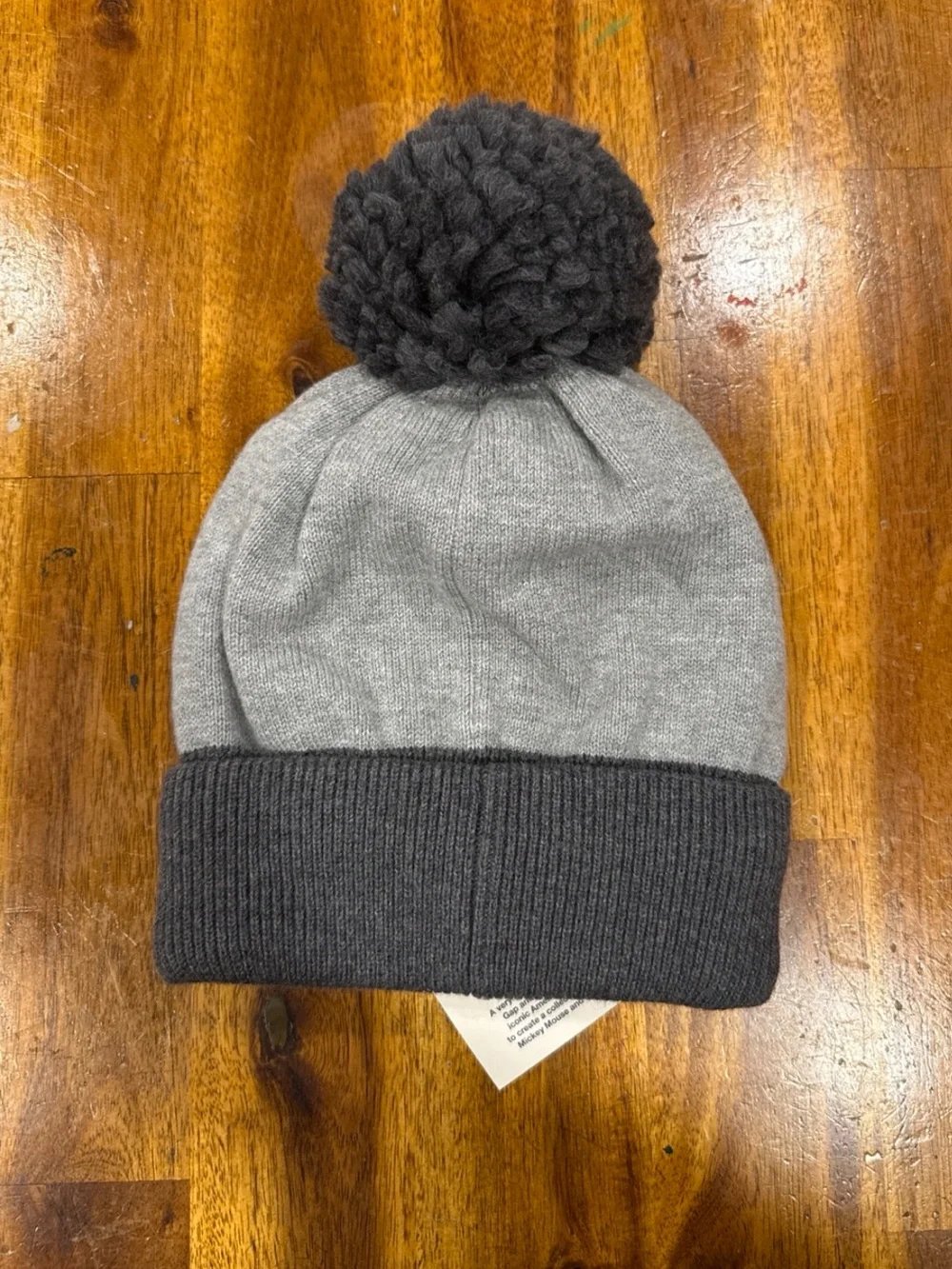 GAP Kids Gray Knit Pom Beanie with Black Minnie and Red Bow